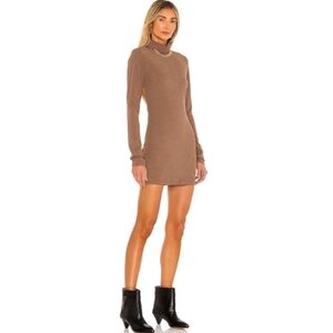 Atoir Baseline Brown Open Back Mini Sweater Dress Size 8 Revolve